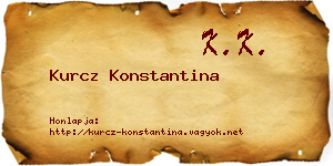 Kurcz Konstantina névjegykártya